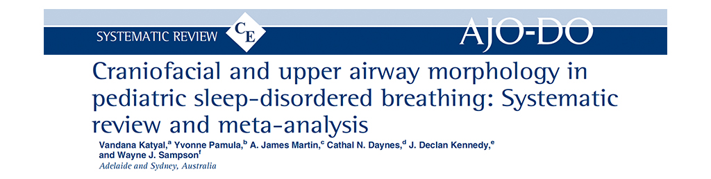 Crainiofacial and Upper Airway Morphology in Pediatric Sleep-Disordered Breathing